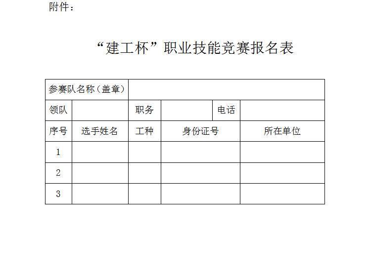 附件下载:职业技能竞赛报名表.doc